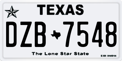 TX license plate DZB7548