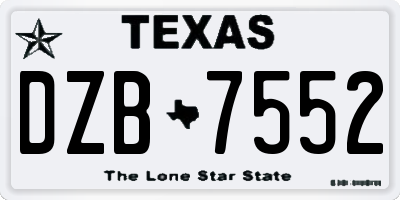 TX license plate DZB7552
