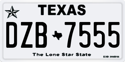 TX license plate DZB7555