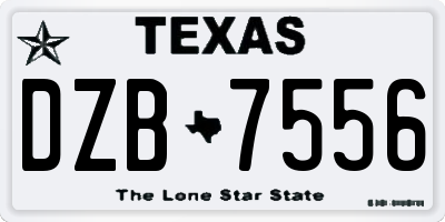 TX license plate DZB7556