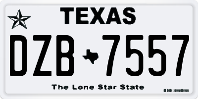 TX license plate DZB7557