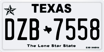 TX license plate DZB7558