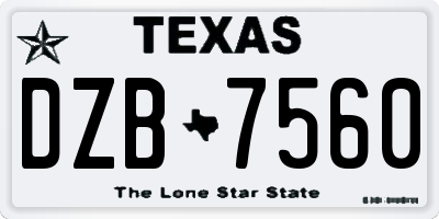 TX license plate DZB7560