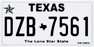 TX license plate DZB7561