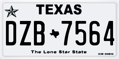 TX license plate DZB7564