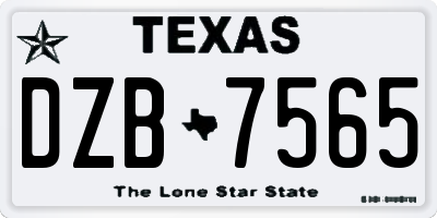 TX license plate DZB7565