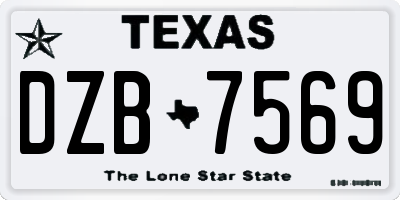 TX license plate DZB7569