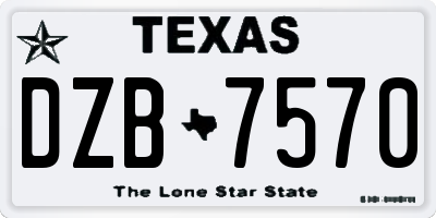 TX license plate DZB7570