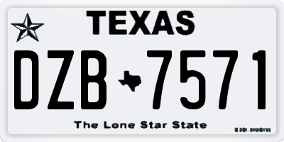 TX license plate DZB7571