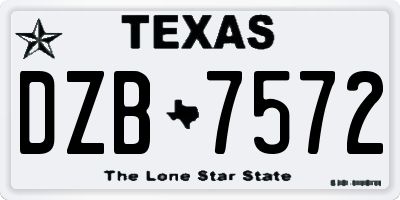 TX license plate DZB7572