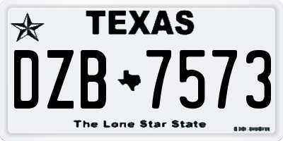 TX license plate DZB7573