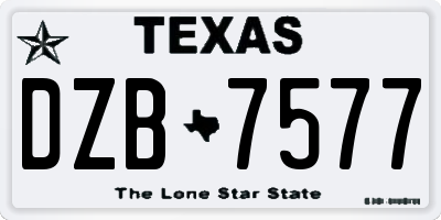 TX license plate DZB7577