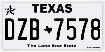 TX license plate DZB7578