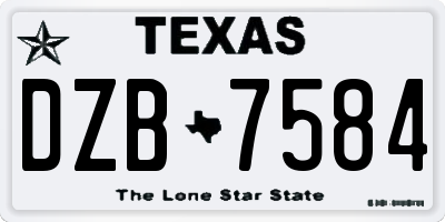 TX license plate DZB7584