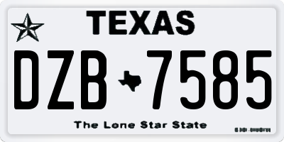 TX license plate DZB7585