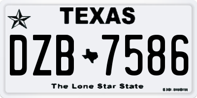 TX license plate DZB7586