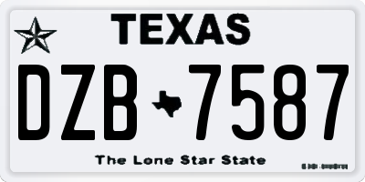 TX license plate DZB7587