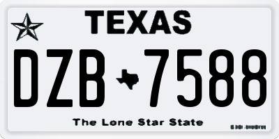 TX license plate DZB7588