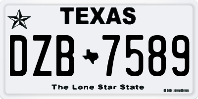 TX license plate DZB7589