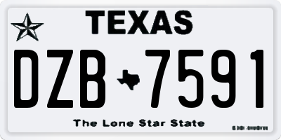 TX license plate DZB7591