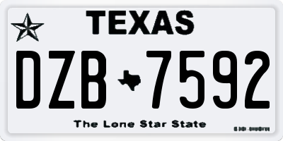 TX license plate DZB7592
