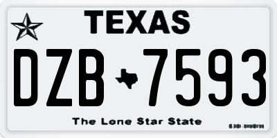 TX license plate DZB7593