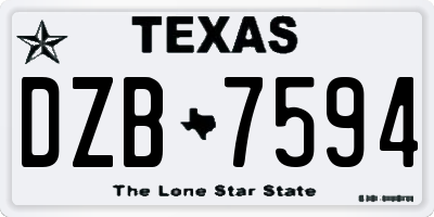 TX license plate DZB7594