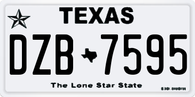 TX license plate DZB7595