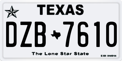 TX license plate DZB7610