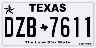 TX license plate DZB7611