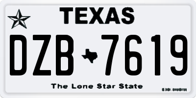 TX license plate DZB7619