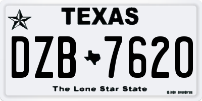 TX license plate DZB7620