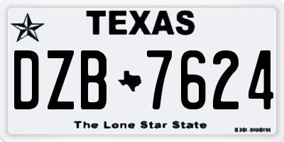 TX license plate DZB7624