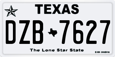TX license plate DZB7627