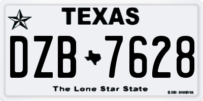 TX license plate DZB7628