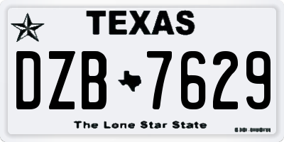 TX license plate DZB7629