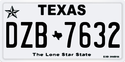 TX license plate DZB7632