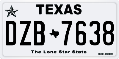TX license plate DZB7638
