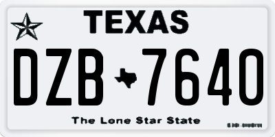 TX license plate DZB7640