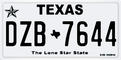 TX license plate DZB7644