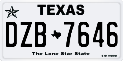 TX license plate DZB7646