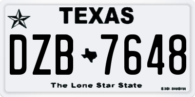TX license plate DZB7648
