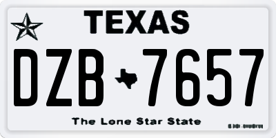 TX license plate DZB7657