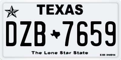 TX license plate DZB7659