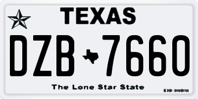 TX license plate DZB7660