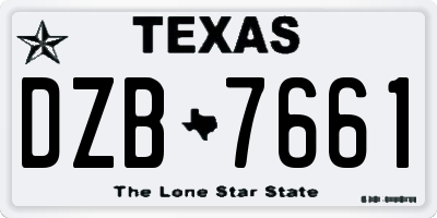 TX license plate DZB7661