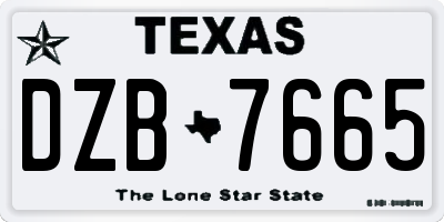 TX license plate DZB7665