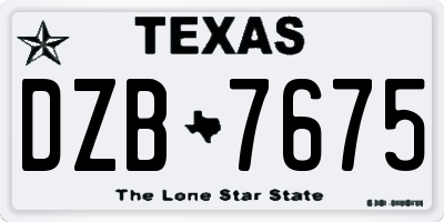 TX license plate DZB7675
