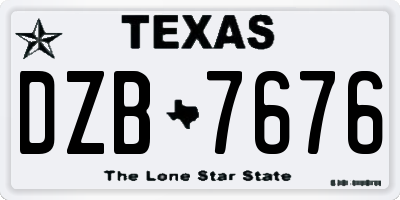 TX license plate DZB7676