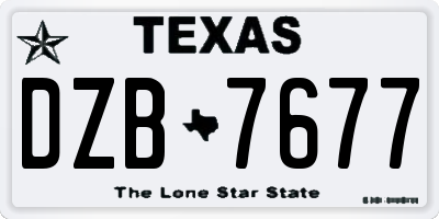 TX license plate DZB7677